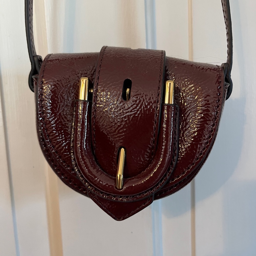 Fossil Mini Burgundy crossbody leather bag